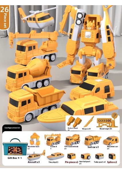 Yeni Çocuk Manyetik Montaj Dönüştürme Robot Mühendislik Araba Serisi Patchwork Puzzle Oyuncaklar (Yurt Dışından)