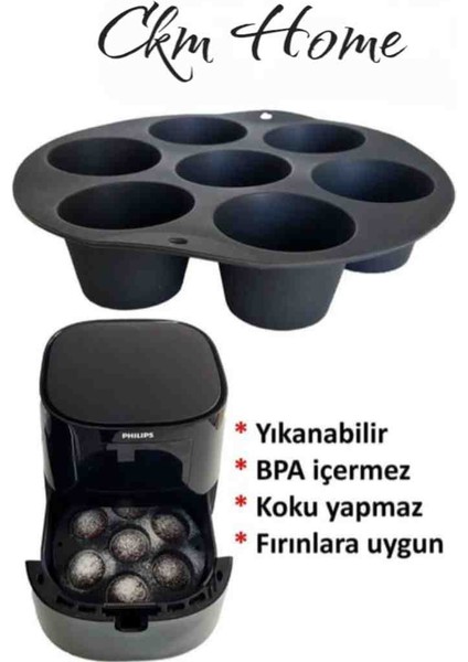 Airfryer 7 Gözlü Kek ve Çörek Kalıbı Silikon