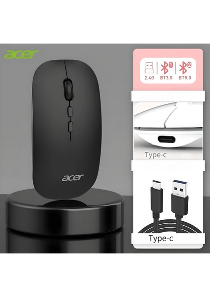 OMR050 Siyah Kablosuz Sessiz Tuşlu Mouse 1000-1200-1600 Dpı
