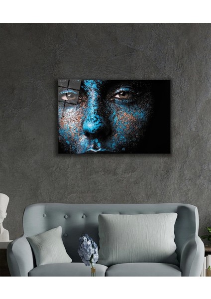 Kadınlar Mavi Modern Cam Tablo ,women Blue Modern fiyatları