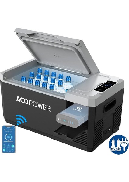 V18 12/24/220VOLT 18LITRE Kompresörlü Outdoor Oto Buzdolabı (Akü Dahil Değildir)
