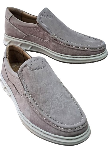 W380 Erkek Deri Bağcıksız Loafer Comfort Ayakkabı Nubuk Vizon modelleri