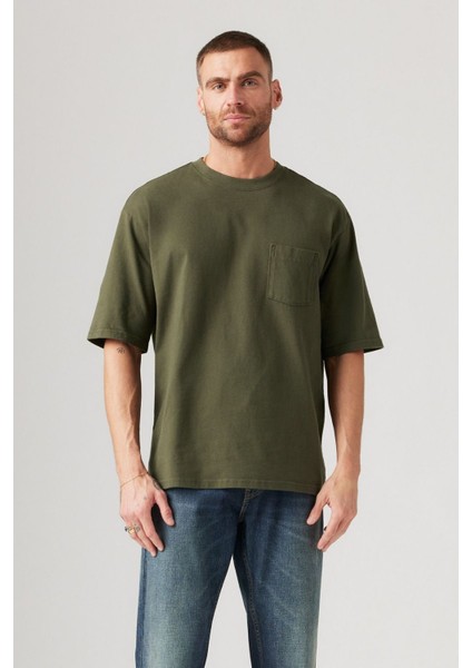 Erkek Loose Kalıp Yeşil T Shirt A9252-0002