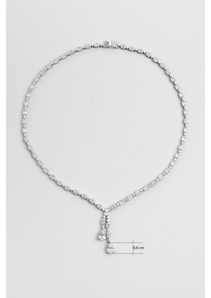 Kraliyet 18 Ayar Beyaz Altın Kaplama Gümüş Gerdanlık fiyatları