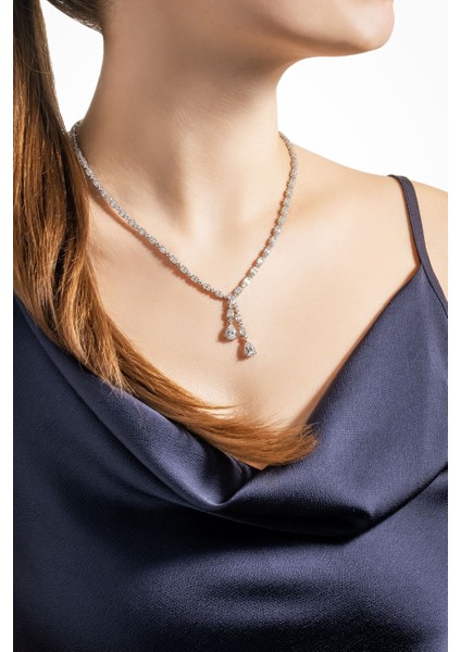 Kraliyet 18 Ayar Beyaz Altın Kaplama Gümüş Gerdanlık fırsatları