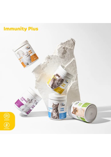 Immunity Plus: Kediler İçin Glütensiz ve Şekersiz Çiğnenebilir Tablet (90 gr)