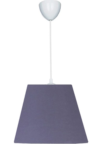 Konik 20 x 25 Antrasit 3.lü Set Kumaş Kaplama Yatak Odası Genç ve Çocuk Odası Avize ve Abajur Seti