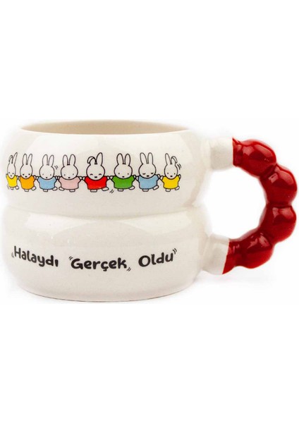 Halaydı Gerçek Oldu! Baskılı El Yapımı Krem Parlak Harmoni Kupa Bardak fiyatları