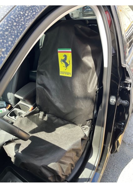 Oto Koltuk Kılıfı Servis Koruma Kılıf 2 Adet Baskılı Ferrari