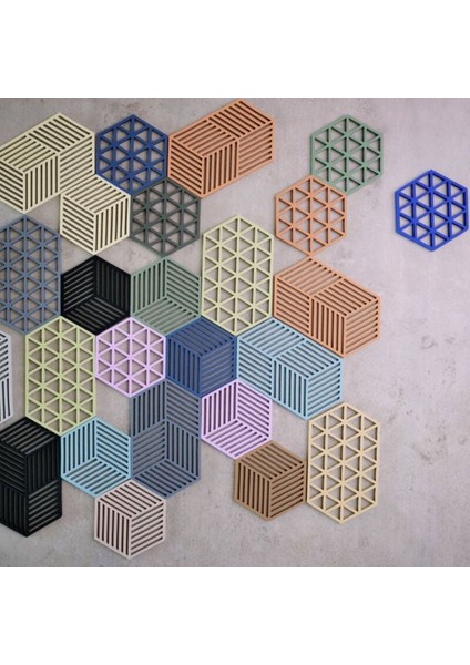 Üçgenler Sehpa Altı Çivit Mavisi 16 x 14 x 0.9 cm