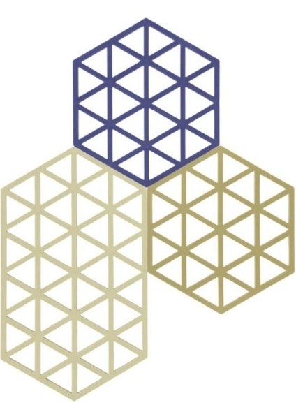 Triangles Tencere Altlığı 3'lü Çok Renkli 16 x 14 x 0.9 cm