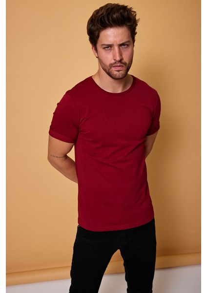 Erkek Slim Fit Yüksek Kalite Pamuk Basic Tişört 24/1 fırsatları