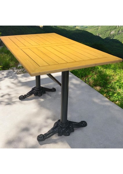 Cafe Masa Bambu Ahşap Yemek Masası 120 x 70