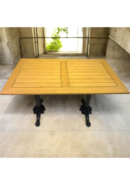Cafe Masa Bambu Ahşap Yemek Masası 120 x 70 modelleri