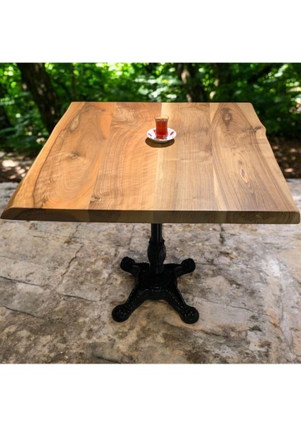 Cafe Masa Ahşap Kütük Masa 70 x 70