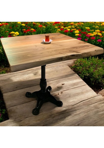 Cafe Masa Ahşap Kütük Masa 70 x 70