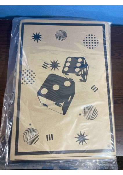 35X50 Boyutunda Zar Baskılı Kraft Oto Paspas 100 Adet Paket