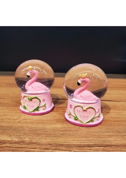 Mini Işıklı Flamingo Kar Küresi