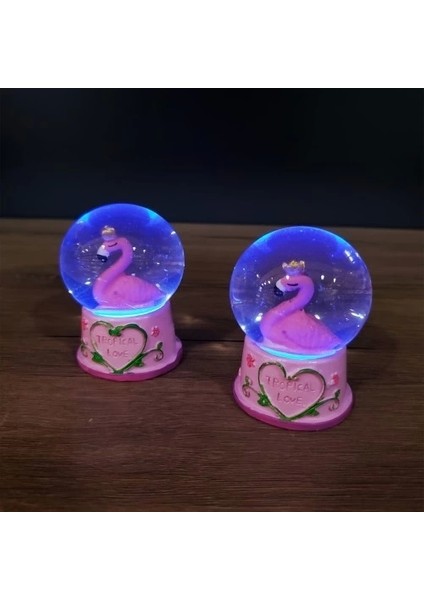 Mini Işıklı Flamingo Kar Küresi