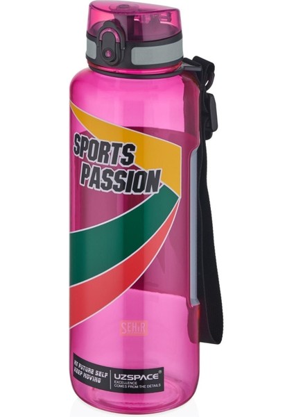 1200ML Büyük Boy Sports Passion Kayma Yapmayan Tutma Bölmeli Tritan Su Matarası