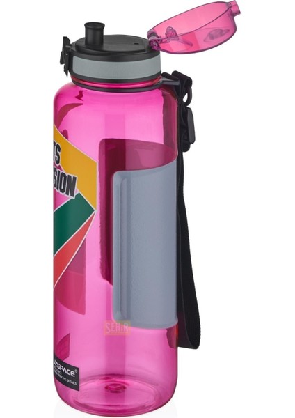 1200ML Büyük Boy Sports Passion Kayma Yapmayan Tutma Bölmeli Tritan Su Matarası