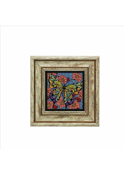 Kelebek Baskılı Taş Tablo 20X20