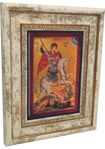 Saint (Aziz) George Moazaiği Baskılı Taş Tablo 20X25