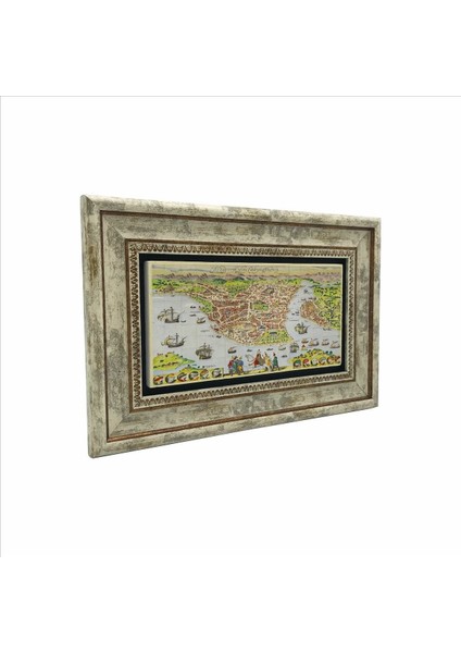 Bizans Haritası Baskılı Taş Tablo 20X30