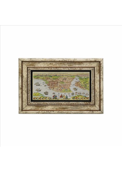 Bizans Haritası Baskılı Taş Tablo 20X30 fiyatları