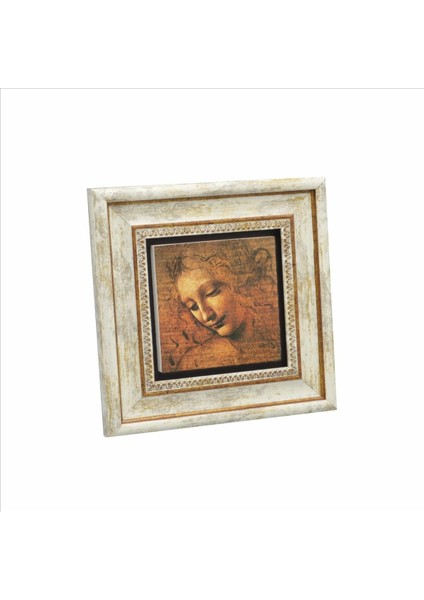 Kadın Başı Eskizi (Leonardo Da Vinci, 1508) Baskılı Taş Tablo 20X20