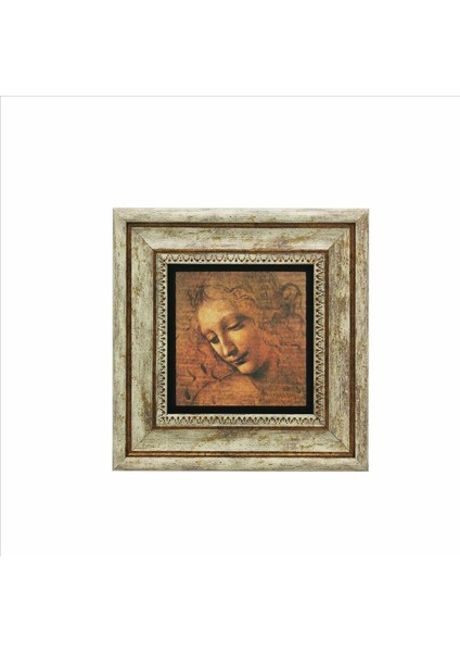 Kadın Başı Eskizi (Leonardo Da Vinci, 1508) Baskılı Taş Tablo 20X20 fiyatları