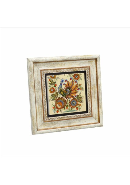 Tavus Kuşu Baskılı Taş Tablo 20X20