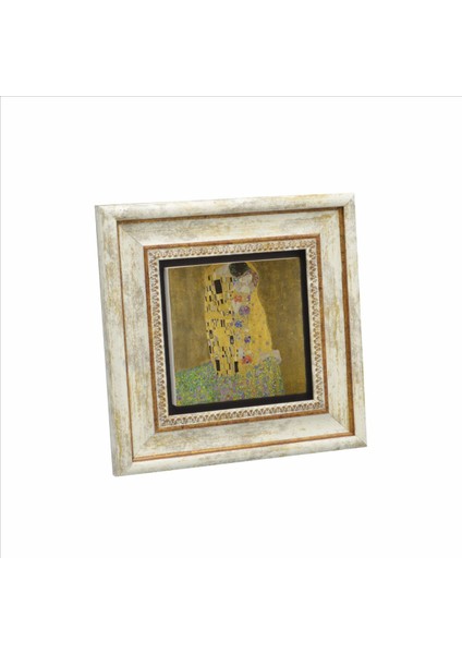 Öpücük (Gustav Klimt, 1907) Baskılı Taş Tablo 20X20