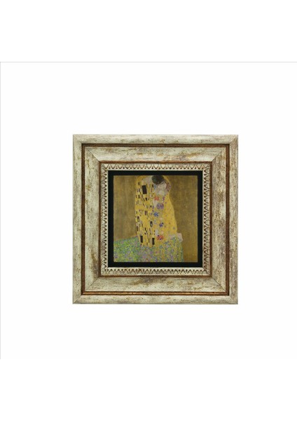 Öpücük (Gustav Klimt, 1907) Baskılı Taş Tablo 20X20