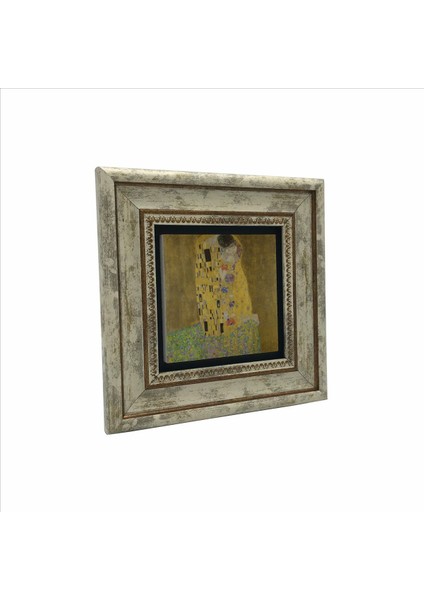 Öpücük (Gustav Klimt, 1907) Baskılı Taş Tablo 20X20