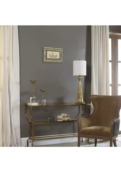 Haçlı Kral Tacı Motifi Baskılı Taş Tablo 20X30