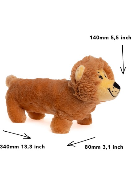 Aslan 3D Pelüş Fermuarlı Yatay Kalem Kutu