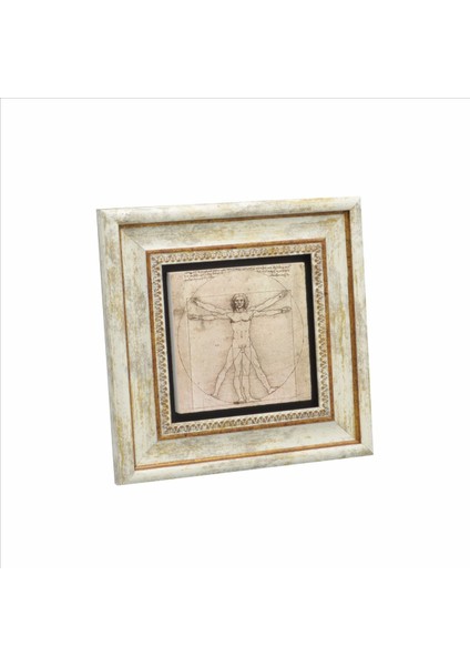 Vitruvius Adamı (Leonardo Da Vinci, 1492) Baskılı Taş Tablo 20X20