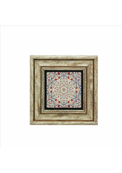 Osmanlı Çini Deseni Baskılı Taş Tablo 20X20
