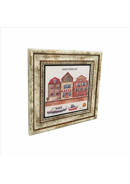 Amsterdam Görseli Baskılı Taş Tablo 25X25
