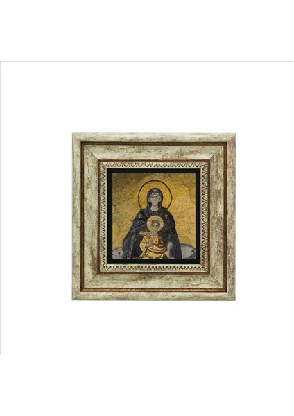 Ayasofya- Meryem ve Isa Mozaiği Baskılı Taş Tablo 20X20 fiyatları