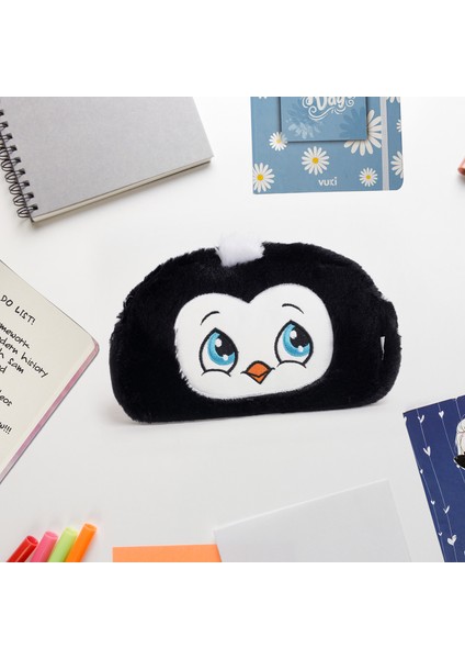 Penguen Şekilli Pelüş Fermuarlı Yatay Kalem Kutu modelleri