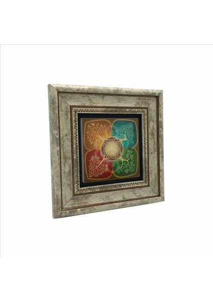 4 Mevsim Ağaç Baskılı Taş Tablo 20X20 fırsatları