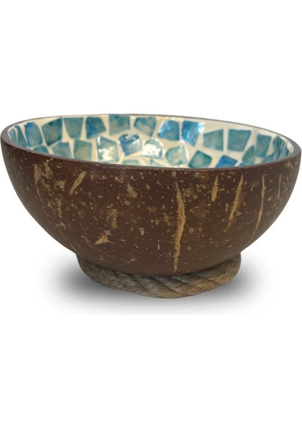 Fish Design Sedef Kaplama Hindistan Cevizi Kase & Hasır Kase Altlığı - Çerezlik fiyatları