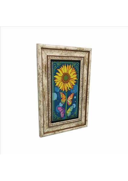 Ay Çiçeği Baskılı Taş Tablo 20X30