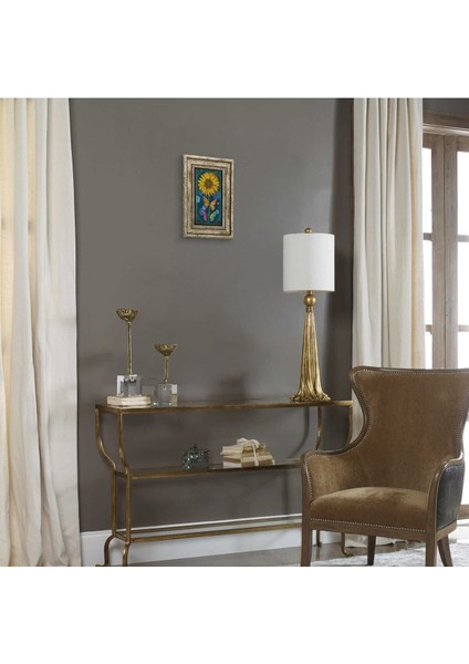 Ay Çiçeği Baskılı Taş Tablo 20X30