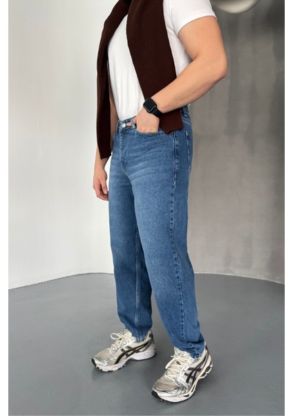 Erkek Basic Boyfriend Kalıp Yıkamalı Kot Pantolon Jean fırsatları