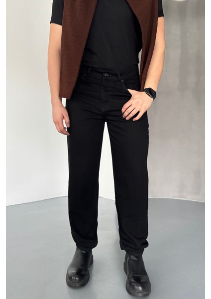 Erkek Basic Boyfriend Kalıp Yıkamalı Kot Pantolon Jean