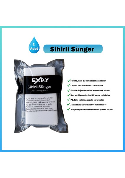 Sihirli Sünger | Çok Amaçlı Pratik Kullanım Kolay Temizlik 2 Adet