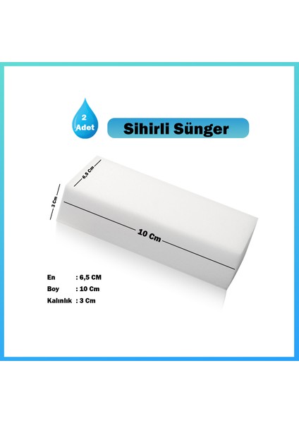 Sihirli Sünger | Çok Amaçlı Pratik Kullanım Kolay Temizlik 2 Adet